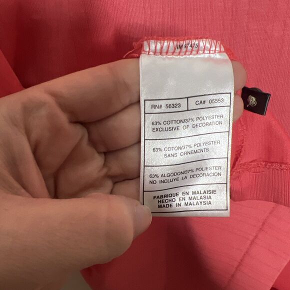 Nike Golf Tiger Woods Men’s Shirt Medium Pink Polo Snap Button Logo - Picture 7 of 9